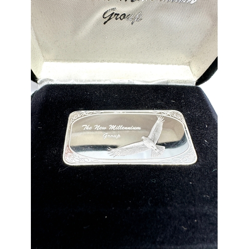 10 - The New Millennium Group  Silver one ounce fine silver ingot  boxed