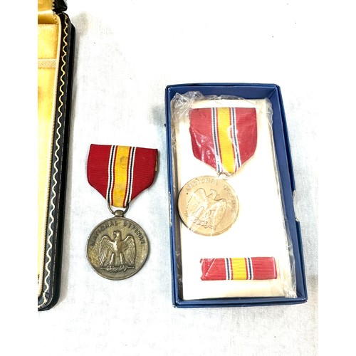 442 - WW2 era purple heart medal together with national defence  medals