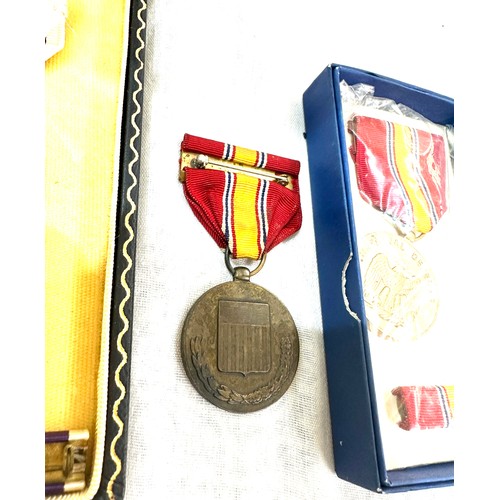 442 - WW2 era purple heart medal together with national defence  medals