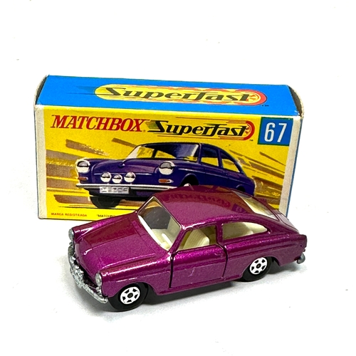 441 - Matchbox Superfast No 67 Volkswagen 1600TL Purple original boxed condition