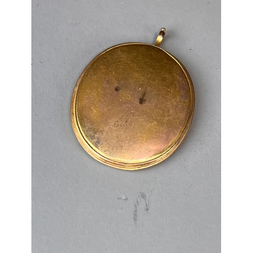 455 - 18th century portrait miniature in yellow metal case