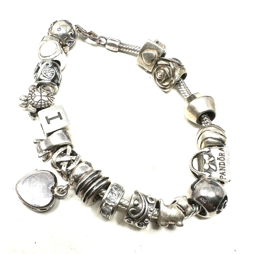 303 - hallmarked 925 silver charm bracelet weight 52g