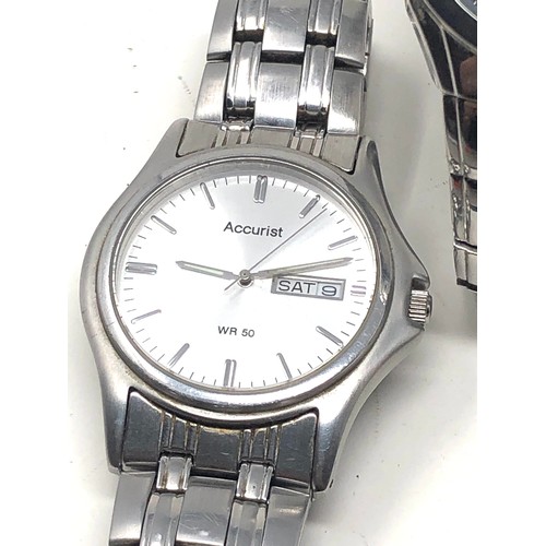 412 - 3 Accurist quartz mens watches  not ticking possibly need new battery spares or repair