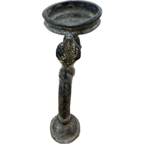 454A - Antique Indian cast bronze oil lamp stand possibly 19th century, height 9cm