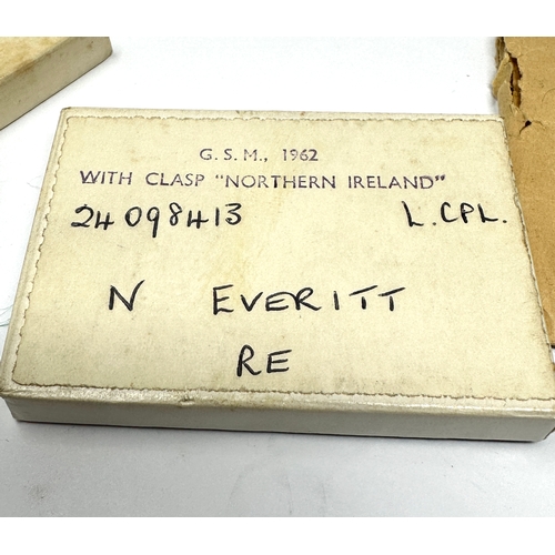 5 - Boxed ER.11 C.S.M Northern Ireland to 240983413 L.Cpl N.EVERITT R.E