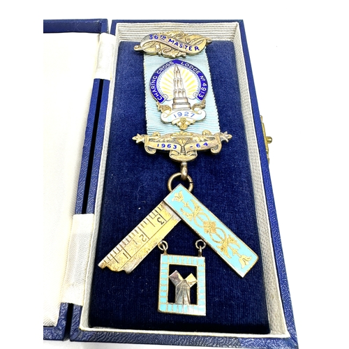 14 - Boxed silver masonic jewel 36th master charing Lodge No 4913