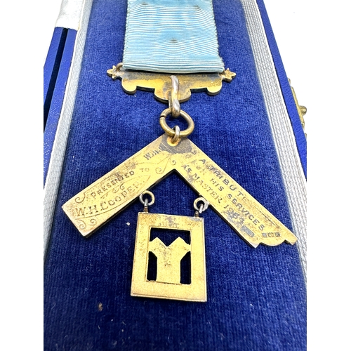 14 - Boxed silver masonic jewel 36th master charing Lodge No 4913