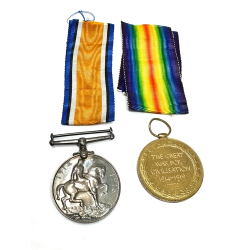 32 - Casualty K.I.A WW1 Medal pair to Gordon highlanders named pte p.smith gord.highrs