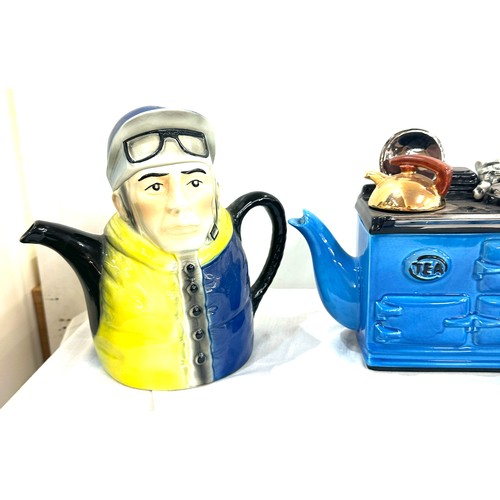 74 - Selection of novelty tea pots includes swinside ceramics tea pot, james herriots tractor fergie tea ... 