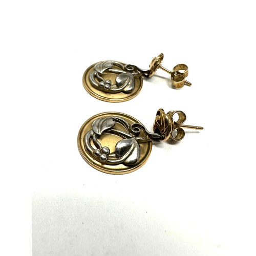 170 - 9ct white and yellow gold earrings (6.7g)