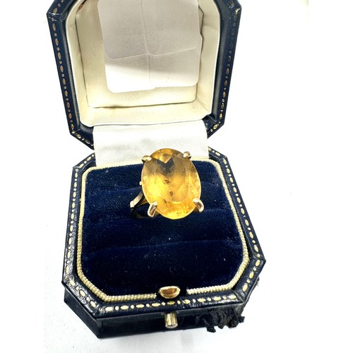 179 - 18ct gold vintage citrine cocktail ring (5.6g)