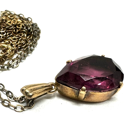 356 - 9ct gold amethyst pendant