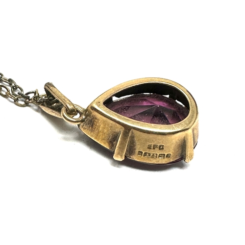 356 - 9ct gold amethyst pendant