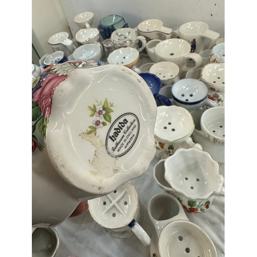 125 - A large collection of porcelain shaving mugs various makers and designs