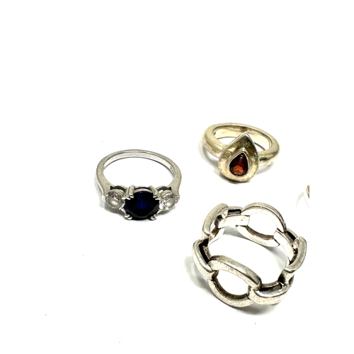 442 - 4 X .925 gem Set rings (27g)