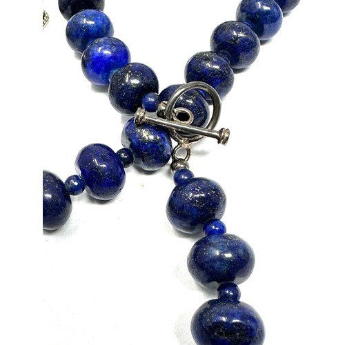 397 - .925 Lapis Bead Necklace And A Bracelet (140g)