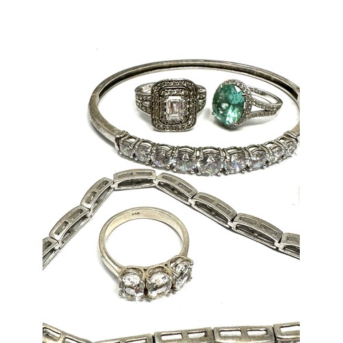 394 - 6 X .925 Assorted Jewellery Inlcuding Dress Rings And Cz (48g)