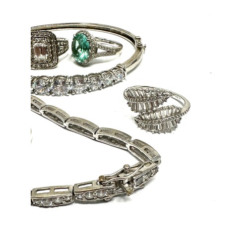 394 - 6 X .925 Assorted Jewellery Inlcuding Dress Rings And Cz (48g)