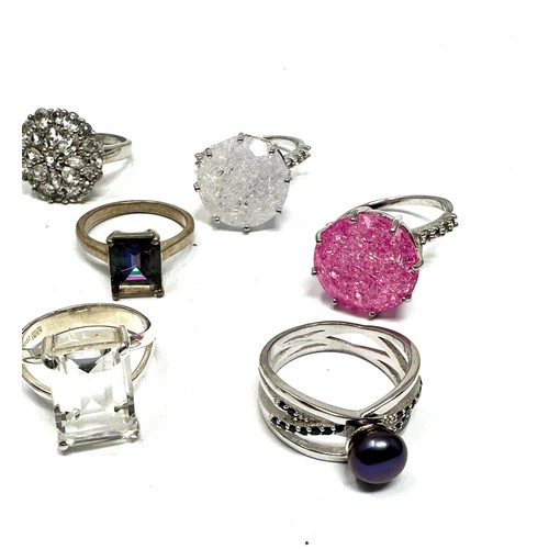 392 - 10 X .925 Gemstone Set Rings By Tggc (51g)