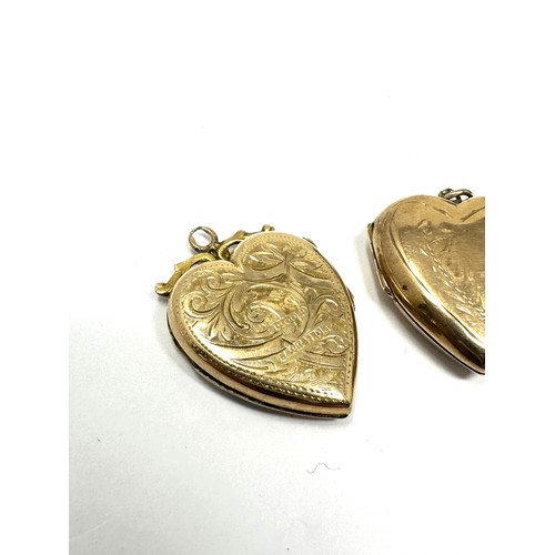 213 - 3 x 9ct gold back & front antique locket pendants (11.9g)