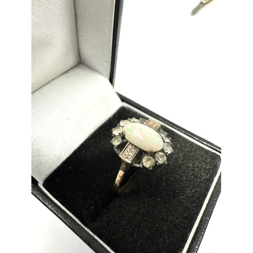 285 - 9ct rose gold opal and paste  ring (2.6g)