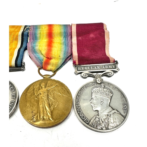 72 - ww1 trio & long service medal group to 12776 Cpl j.wilkins leicester reg