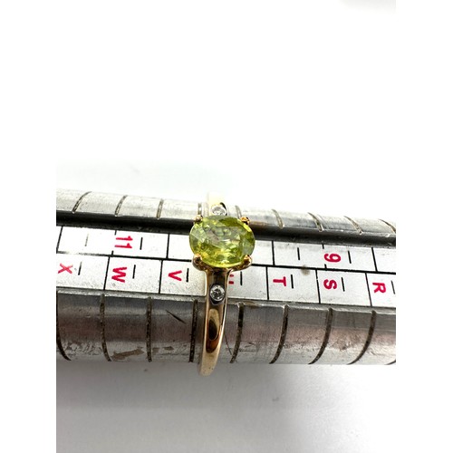 214 - 10ct gold diamond & Sphine  ring (2g)