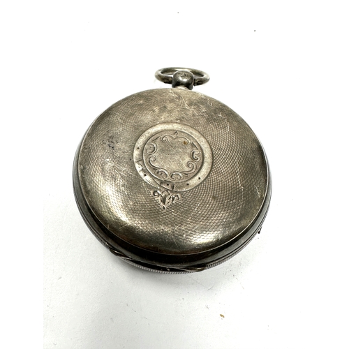 453 - Antique silver open face pocket watch the watch is ticking