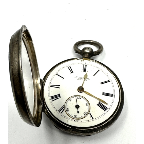 449 - Antique open face silver pocket watch balance spins freely the watch is not ticking