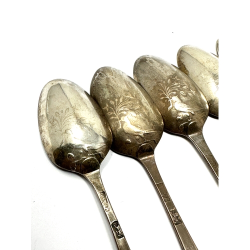 89 - 6 Georgian silver tea spoons