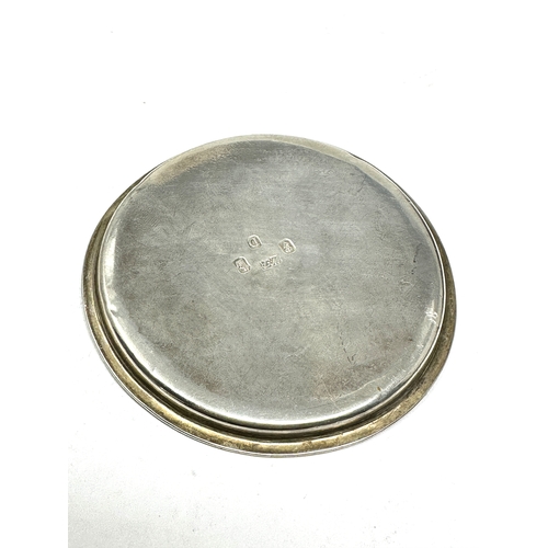 121 - Antique irish silver pin dish measures approx 8.5cm dia