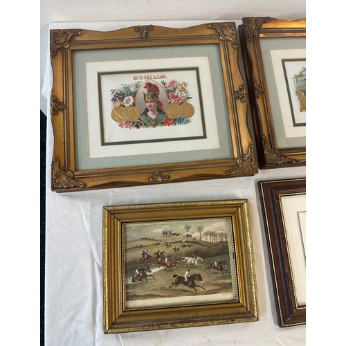 72 - Four framed prints to include Zomilla and Flor de Carleta, a hunting scene and one other