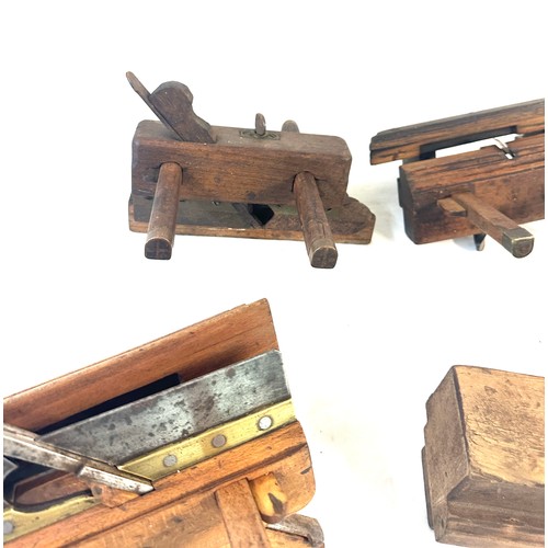 100 - Selection of vintage wood tools includes planes etc