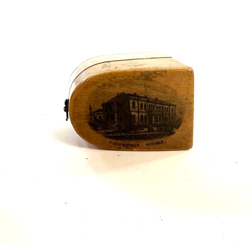 494 - Mauchline ware thimble box, Tichborne House c1870s