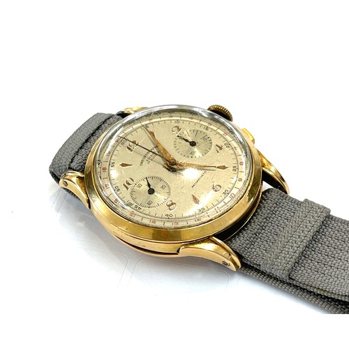 573 - Vintage 18k Gold cased Chronographe Suisse Chronograph mens watch, untested