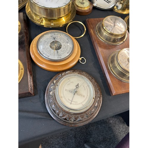 75 - Selection of vintage and later clocks, barometer etc