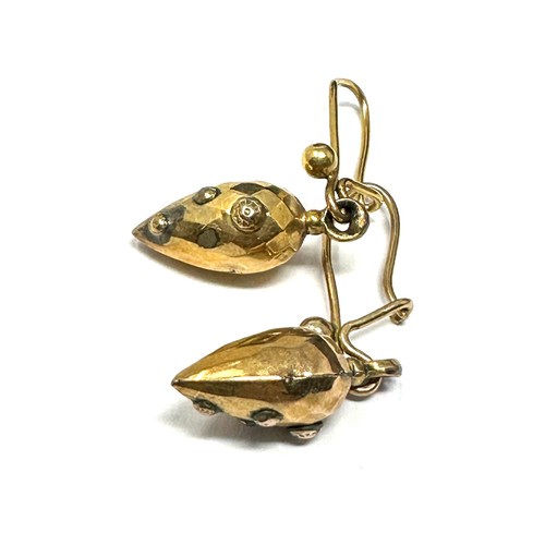 153 - Antique 9ct gold victorian drop earrings