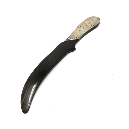 62 - Silver & horn blade letter opener