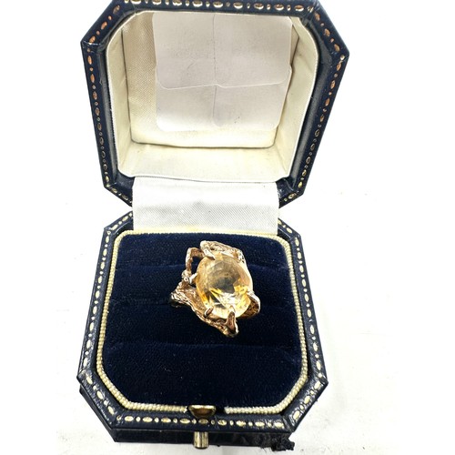 128 - 14ct gold citrine ring (5.5g)