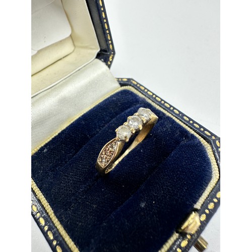 105 - 9ct gold diamond ring (2.3g)