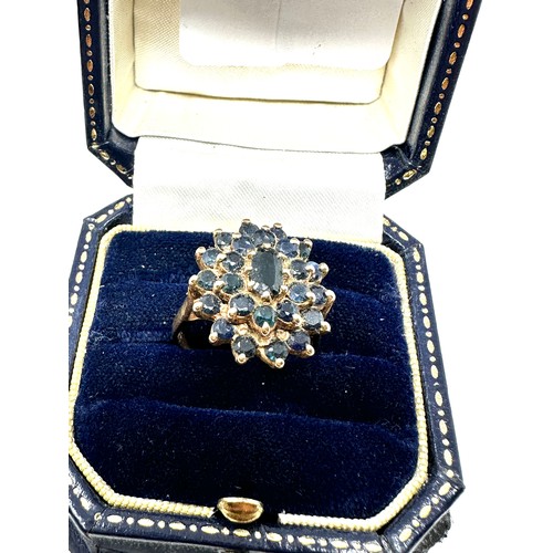 126 - 9ct gold sapphire dress ring (5.8g)