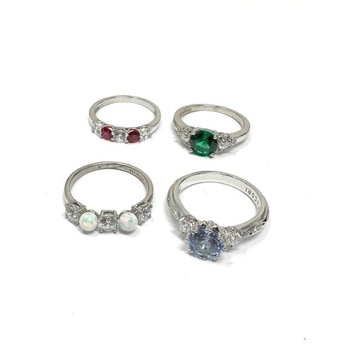 444 - 4 X .925 Dress Rings Including Opal (18g)