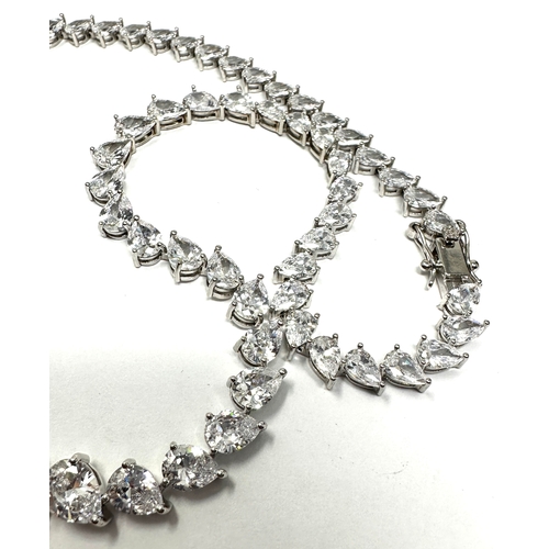 446 - .925 Statement Cubic Zirconia Necklace (35g)