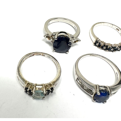 421 - 5 X .925 Gemstone Set Rings Including Tggc And Sapphire (18g)