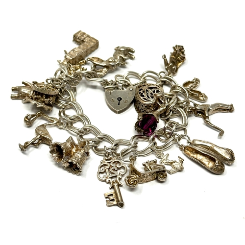 454 - .925 Vintage Charm Braceley With Assorted Novelty Charms (69g)