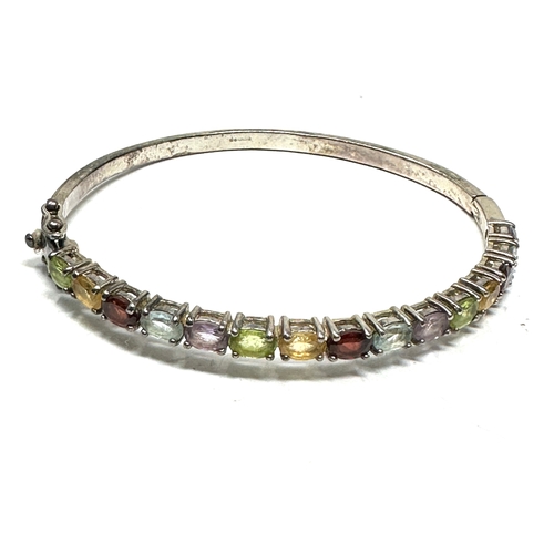 423 - .925 Gemstone Set Bangle (23g)