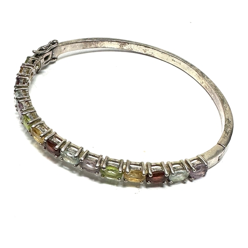 423 - .925 Gemstone Set Bangle (23g)