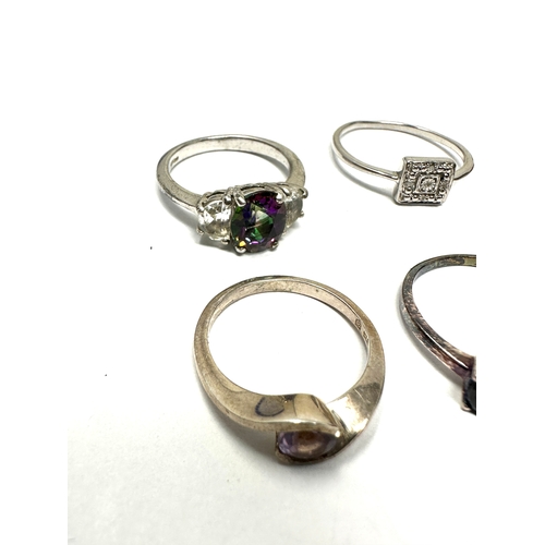 410 - 5 X .925 Gemstone Set Rings Including Gemporia And Diamond (18g)