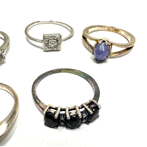 410 - 5 X .925 Gemstone Set Rings Including Gemporia And Diamond (18g)