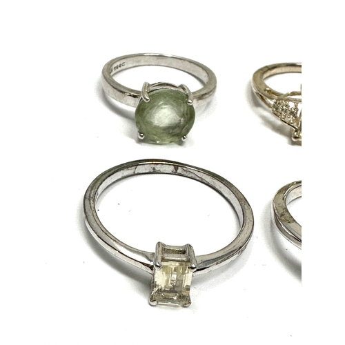 426 - 4 X .925 Gemstone Set Rings Including Tggc And Gemporia (14g)